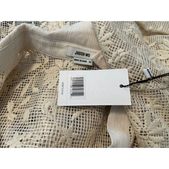 NWT Jason Wu Ivory Lace Button Front Cropped Shirt Women's Size XS Fairycore - Picture 5 of 6